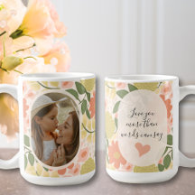 Custom Floral Photo Mug – Editable Message