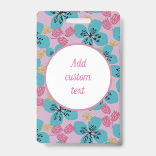 Custom floral pink  name mother ID badge
