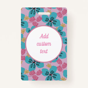 Custom floral pink  name mother ID badge
