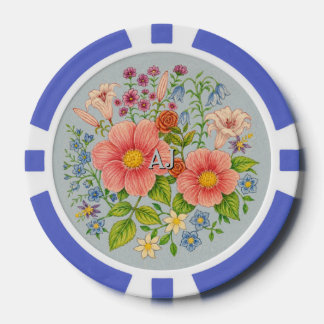 Custom Floral Poker Chips