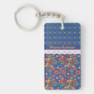 Custom Floral, Polkas, Faux Lace Acrylic Keychain