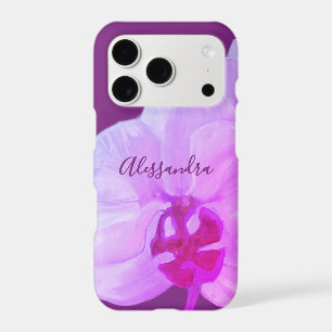 Custom Floral Purple Pink Orchid Hand Painted Chic