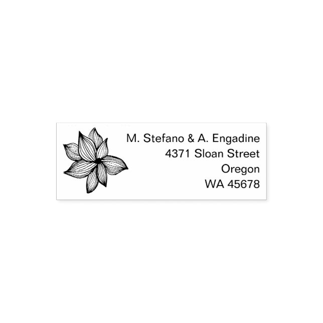 Custom floral return address self-inking stamp (Design)