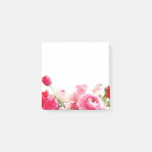Custom Floral Roses Flowers Watercolor Blank Post-it Notes