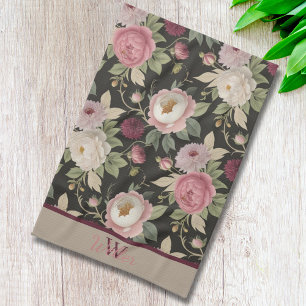 Custom Floral Vintage Mary Delany-inspired Elegant Tea Towel