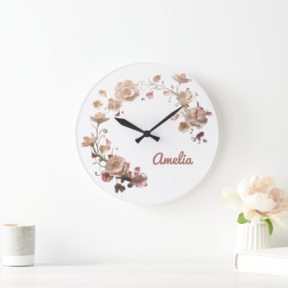 Custom Floral Wall Clock