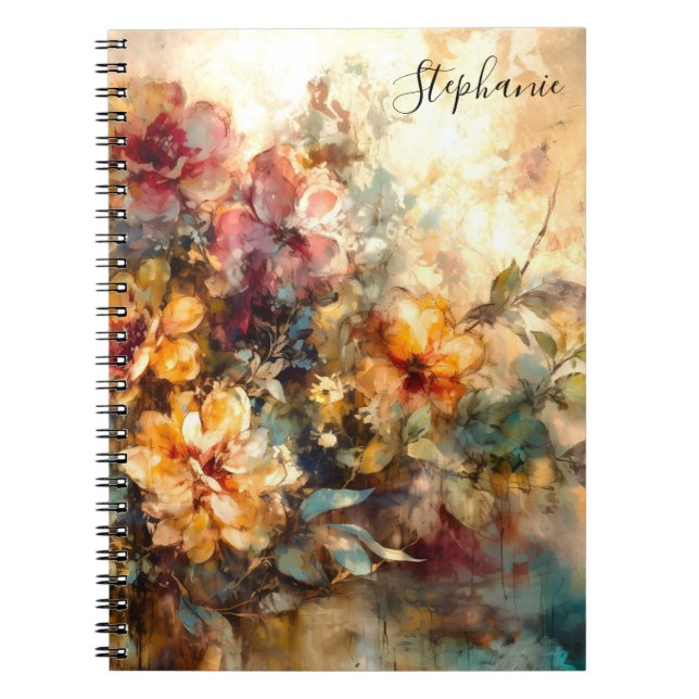 Custom Floral Watercolor Notebook Journal (Front)
