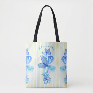 Custom Floral Watercolor Tote Bag