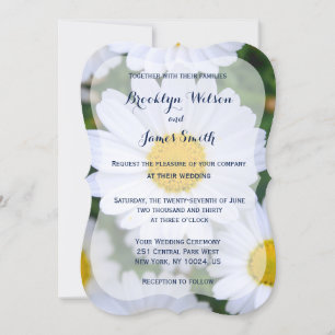 Custom Floral Wedding Invitations Daisy Bracket