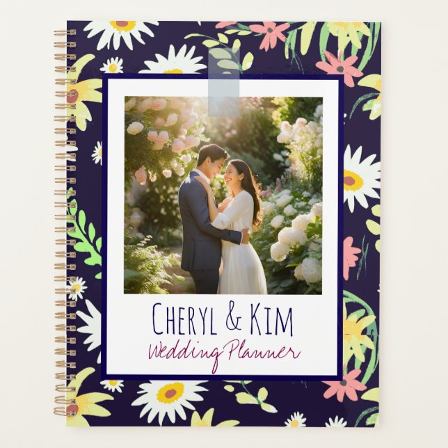 Custom Floral Wedding Planner | Personalised Photo (Front)