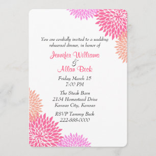Custom Floral Wedding Rehearsal Dinner Invitation