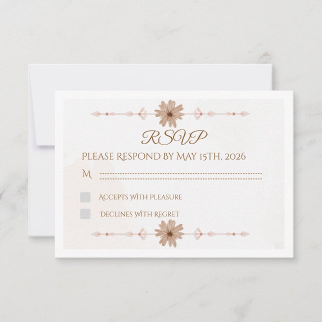 Custom Floral Wedding RSVP Card (Front)