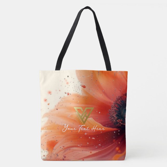 Custom : Floral Whirl Personalised Tote Bag (Front)