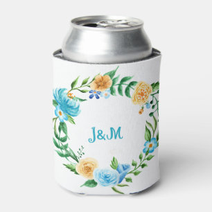 Custom Floral Wreath Can Cooler