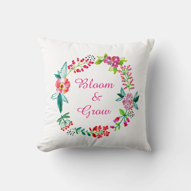 custom floral wreath cushion (Front)