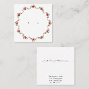 Custom Floral Wreath Stud Earring Display Card