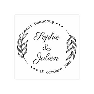 Custom, Florale, Thank You Rubber Stamp