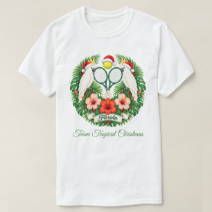 Custom Florida Christmas Tropical Tennis T-Shirt