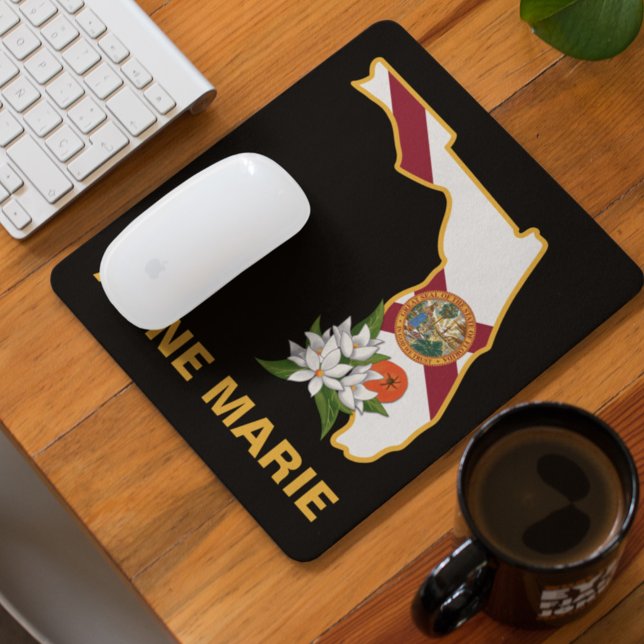 Custom Florida Flag State Flower Orange Blossom Mouse Pad (Creator Uploaded)