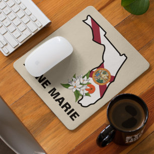 Custom Florida Flag State Flower Orange Blossom Mouse Pad