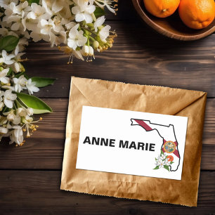 Custom Florida Flag State Flower Orange Blossom Rectangular Sticker