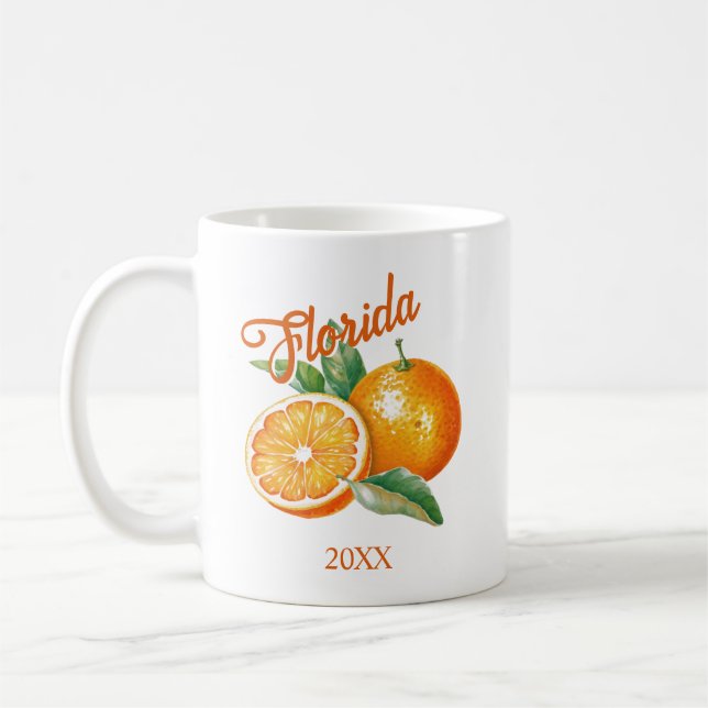 Custom Florida Orange  Coffee Mug (Left)