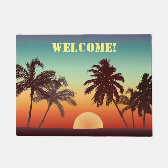 Custom Florida Sunset Doormat (Front)