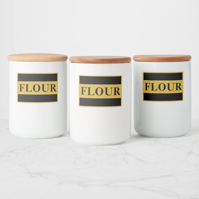 Custom FLOUR Storage Container Label for Kitchen (Bottles)