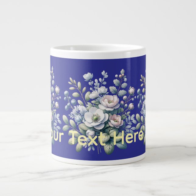 Custom flower design  large coffee mug (Front)