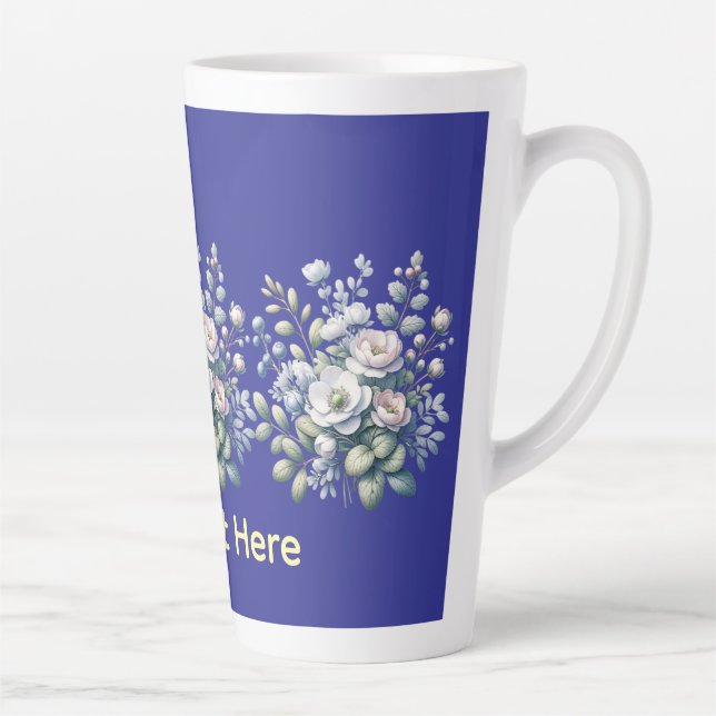 Custom flower design  latte mug (Right)