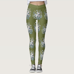 Custom flower design leggings