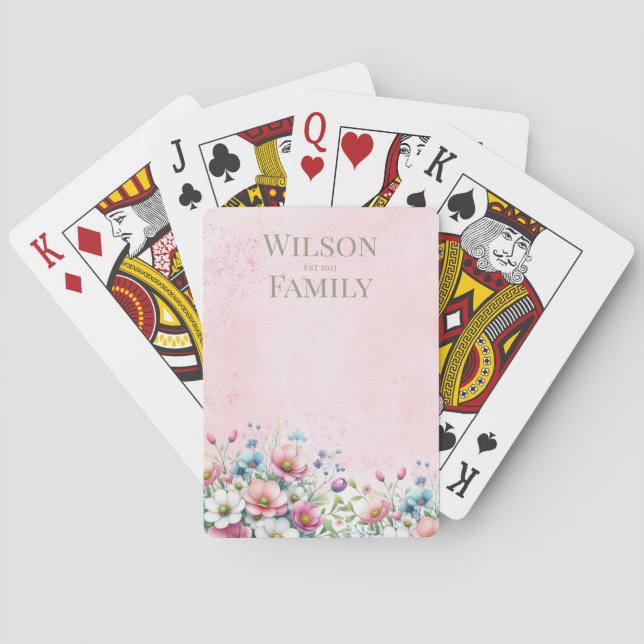Custom Flower Personalised  Playing Cards (Back)