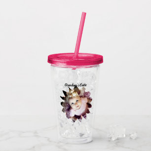 Custom Flower Shape Custom Photo Template Acrylic Tumbler
