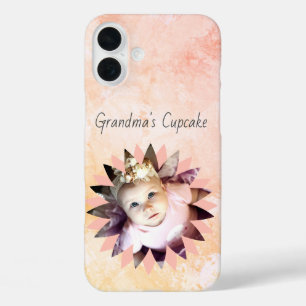 Custom Flower Shape Photo Pastel Watercolor iPhone 16 Plus Case