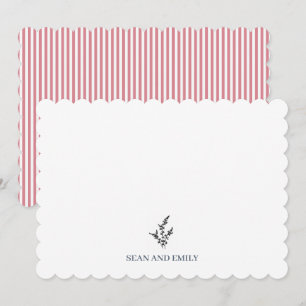 Custom Flower Vintage Wedding Stationary Thank You Card