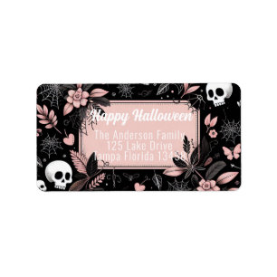 Custom Flowers and Skulls Label