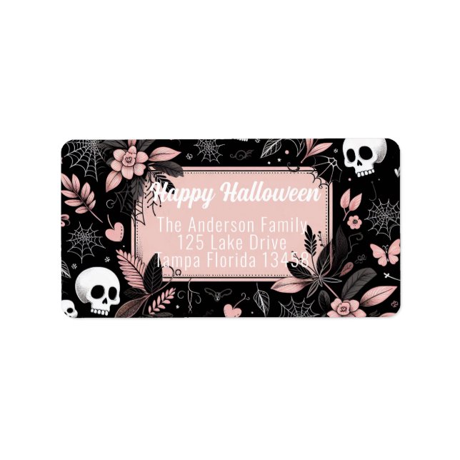 Custom Flowers and Skulls Label (Front)