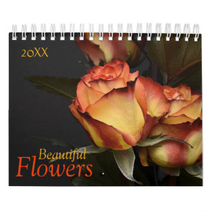 Custom Flowers Calendar   Editable Year Text