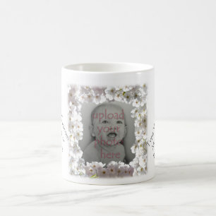 Custom Flowers Mug Personalised White Blossoms Cup