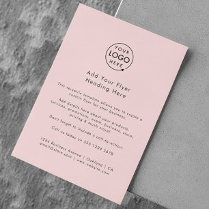 Custom Flyer   Feminine Business Logo Pink Flyers