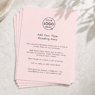 Custom Flyer Feminine Business Logo Pink Flyers