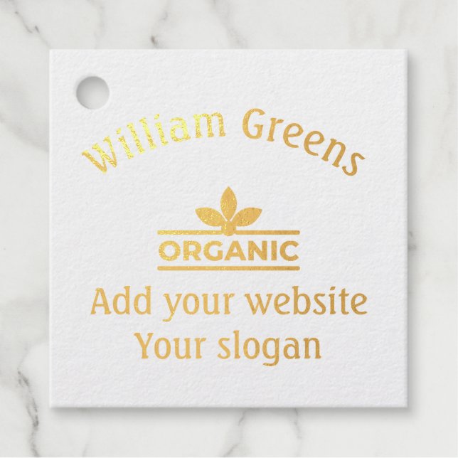 Custom Foil Favor tag (Front)