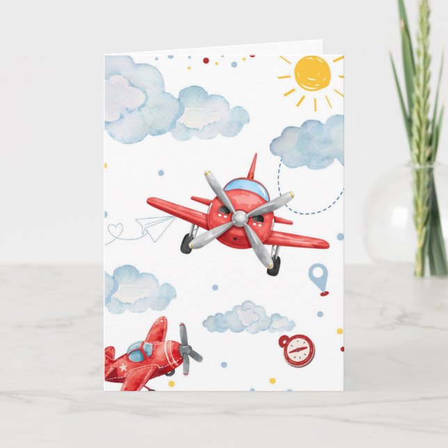 Custom Folded Aeroplane Aviation Card (Front)