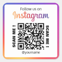 Custom Follow Us On Instagram Social Media QR Code