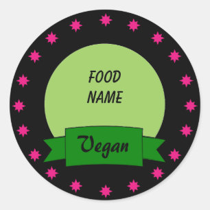 Custom Food Label Stickers - Vegan