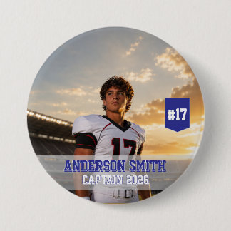Custom Football Captain Photo MVP 2026 7.5 Cm Round Badge