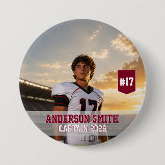 Custom Football Captain Photo MVP 2026 7.5 Cm Round Badge