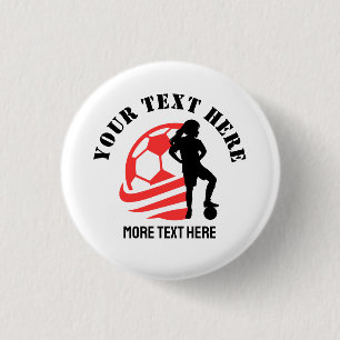 Custom Football Girl kid's Football Birthday party 3 Cm Round Badge