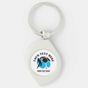 Custom Football Girl kid's Football Birthday party Key Ring