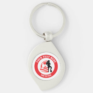 Custom Football Girl kid's Football Birthday Party Key Ring